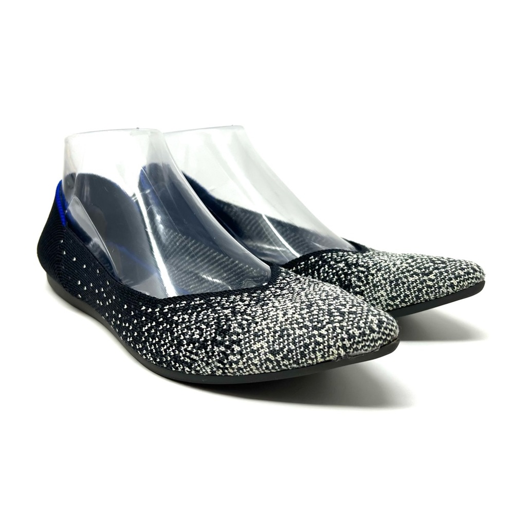 Rothy’s “The Point” Black Slate Metallic Slip On Pointed Toe Flats Size 8
